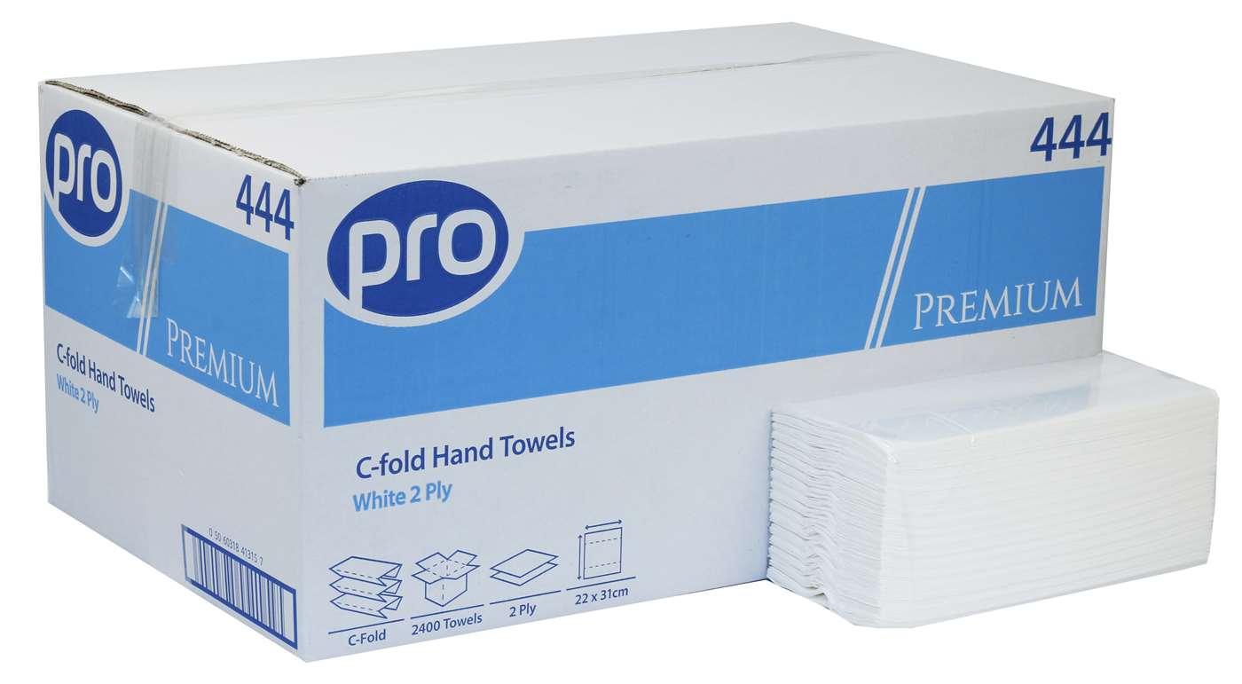 POS Pro Hand Towel C-Fold 2-Ply White 220x310mm 2400 Towels
