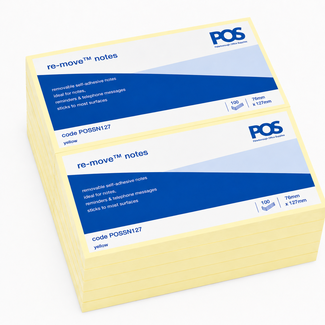 POS Repositionable Notes 76x127mm Yellow (Pack of 12)