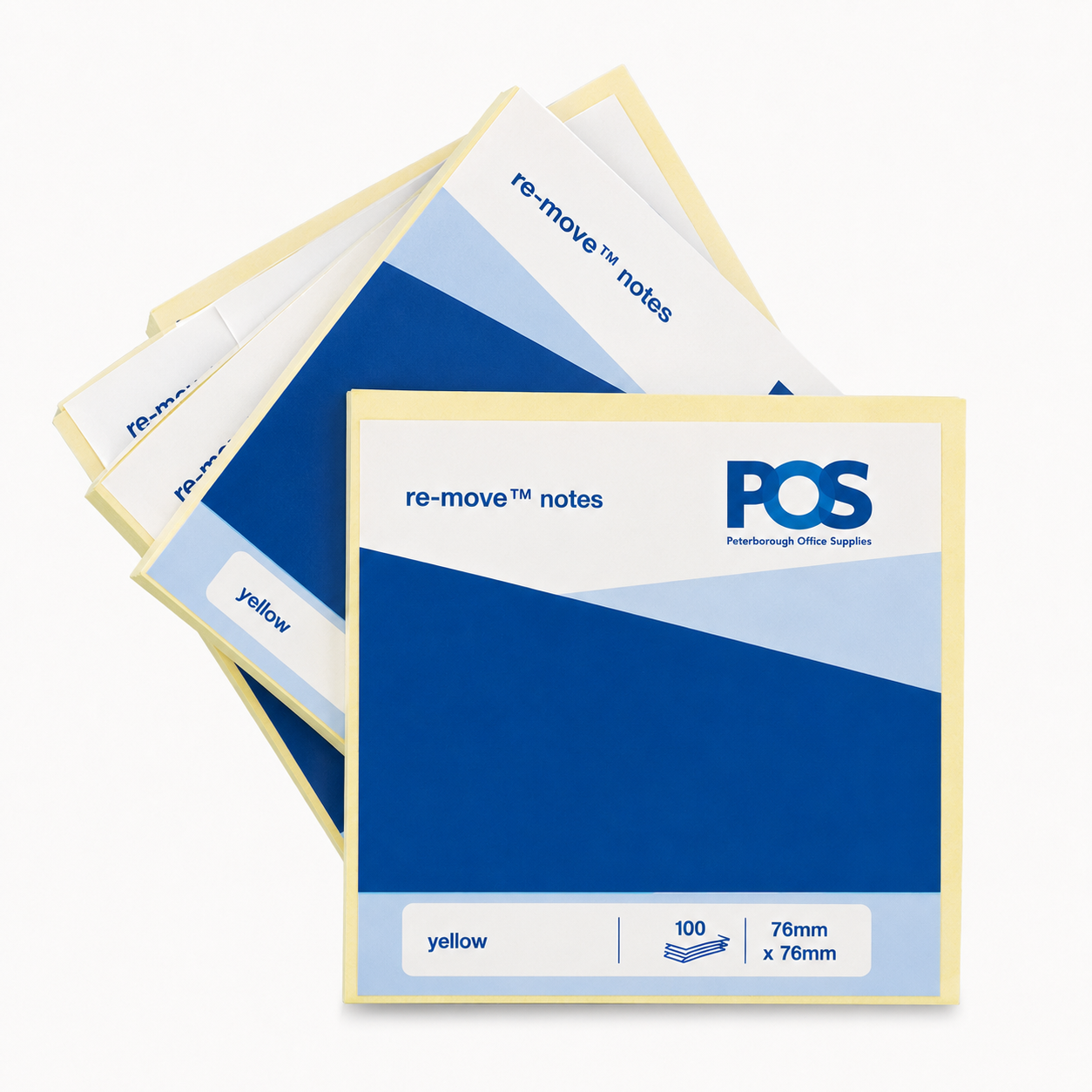 POS Repositionable Notes 76x76mm Yellow (Pack of 12)