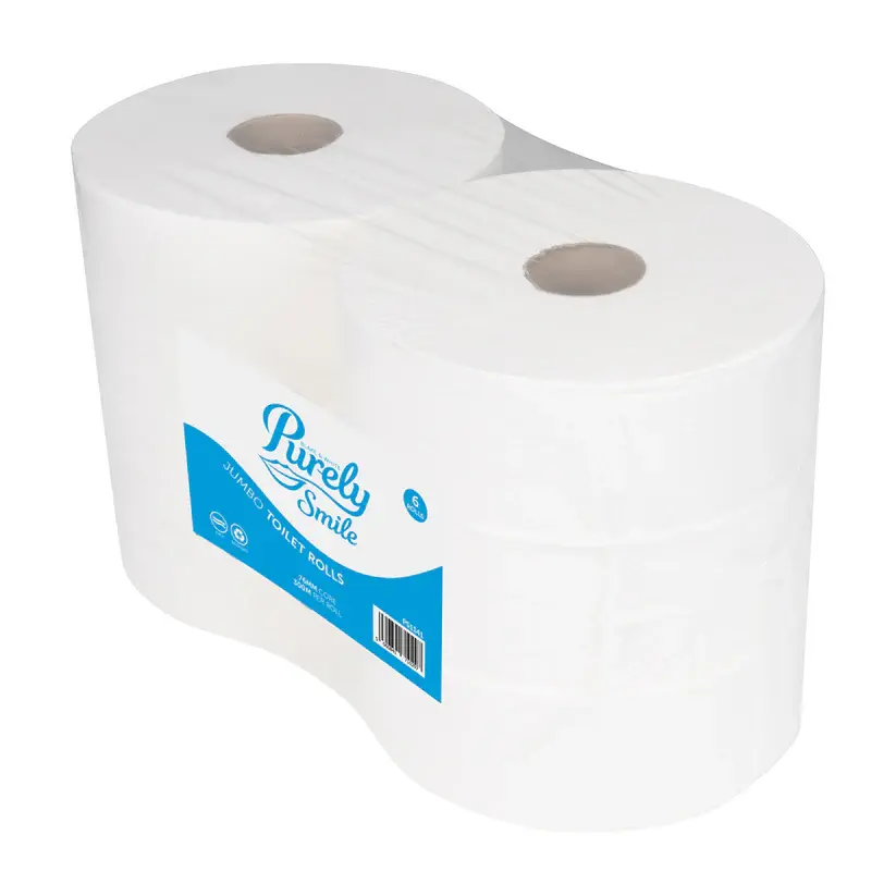 POS Purely Standard Jumbo Toilet Rolls 300m (76mm Core) Pack of 6