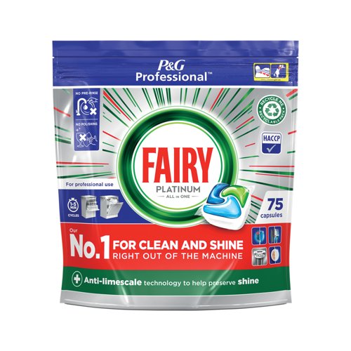 Fairy Professional Platinum Dishwasher Tablets, 75 Washes