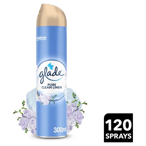 Glade Aerosol Air Freshener Clean Linen 300ml PK12