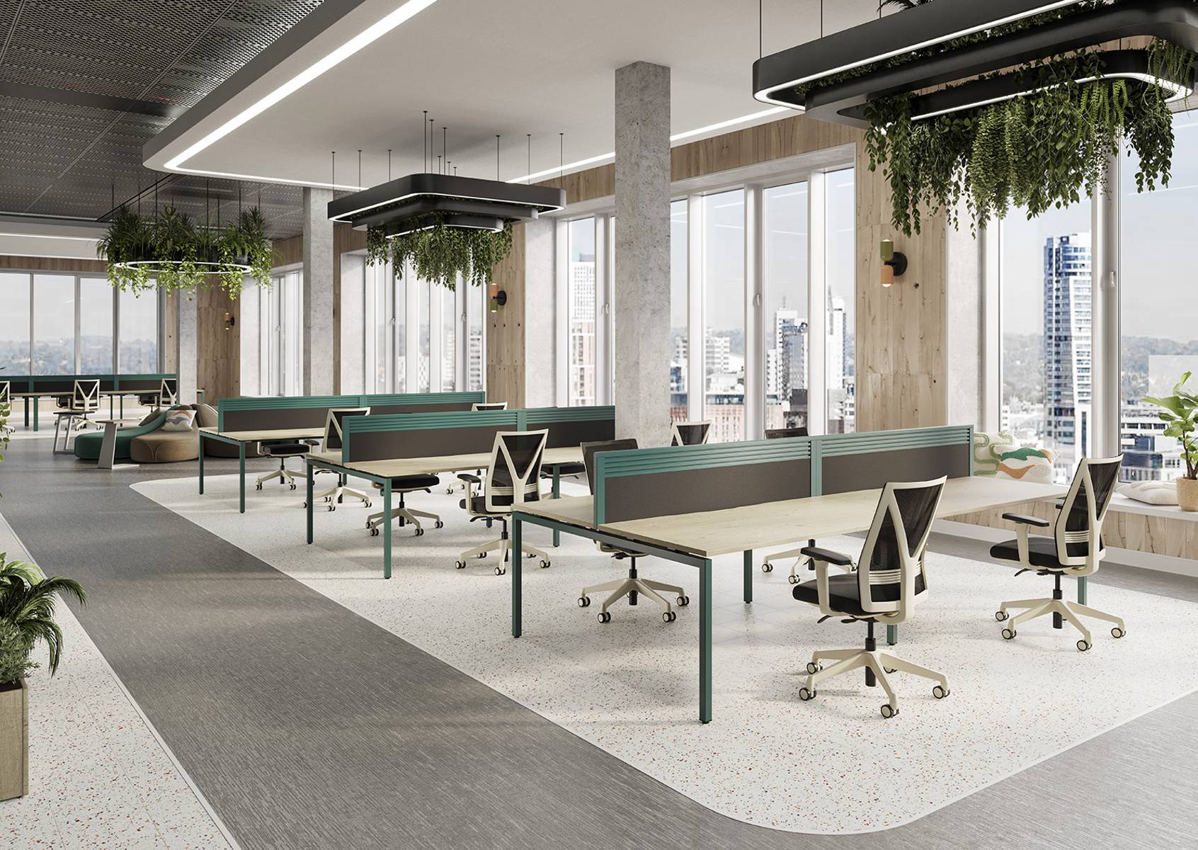 Modern office desking and workstations