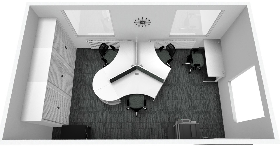 3D office space plan