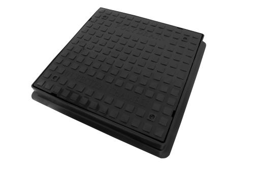 SQUARE 450mm Plastic Manhole Cover  Built in Restrictor ring 450/350mm A15(3.5KN)