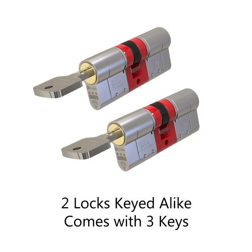 Ultion Cylinder 45 x 45 Keyed (pair) 3 Keys