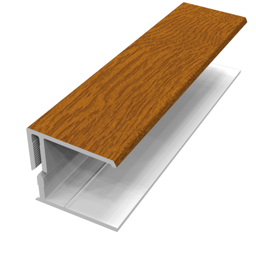 uPVC 2 Part Universal Shiplap Trim - Golden Oak 5m