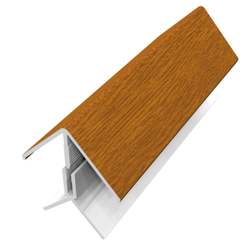 uPVC Shiplap 2 Part External/Internal Corner Trim - Golden Oak 5m