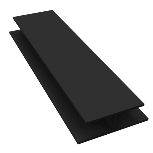 Freefoam 10mm 'H' Joint Trim Black (Smooth) - 5m