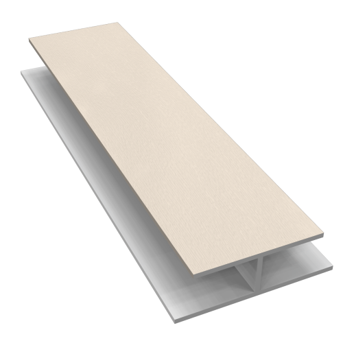 Freefoam 10mm 'H' Joint Trim Woodgrain Cream Ash RAL 9001 - 5m