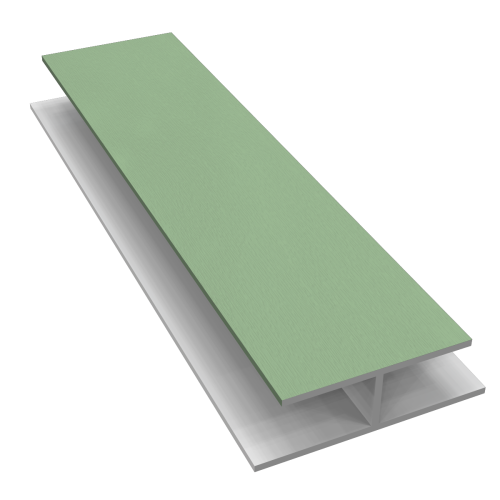 Freefoam 10mm 'H' Joint Trim for soffit Woodgrain Chartwell Green (5m)