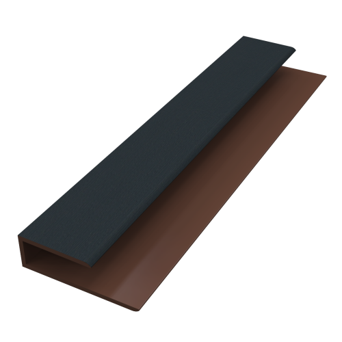 Freefoam 10mm 'J' Starter Trim for Soffit Woodgrain Anthracite Grey RAL 7016 (5m