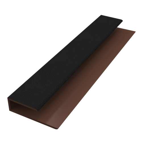 Freefoam 10mm 'J' Starter Trim for soffit Black Ash RAL 8022 - 5m