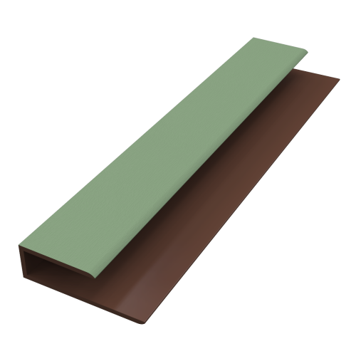 Freefoam 10mm 'J' Starter Trim woodgrain Chartwell Green - 5m