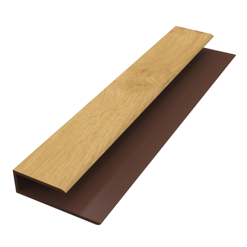 Freefoam 10mm 'J' Starter Trim Woodgrain Irish Oak - 5m
