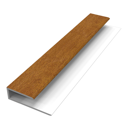 Freefoam 10mm 'J' Starter Trim Woodgrain Golden Oak - 5m