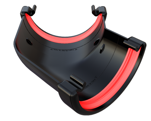 135* Gutter Angle Round Black