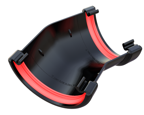 150* Gutter Angle Half Round Black