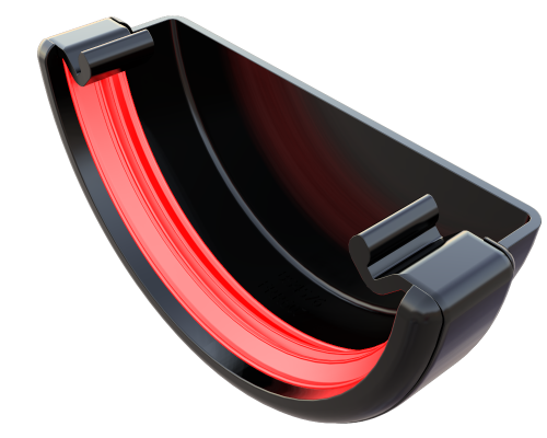 External Stop End Round Black