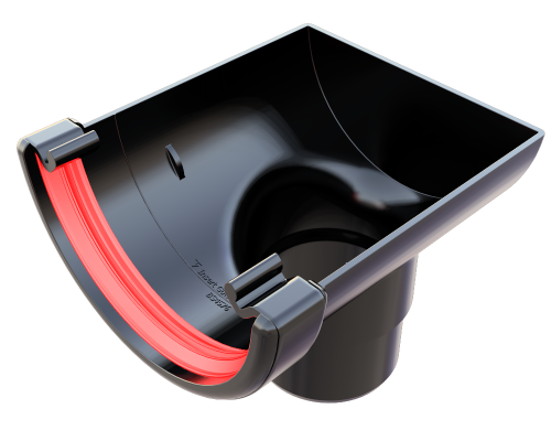 Stop End Outlet Round Black