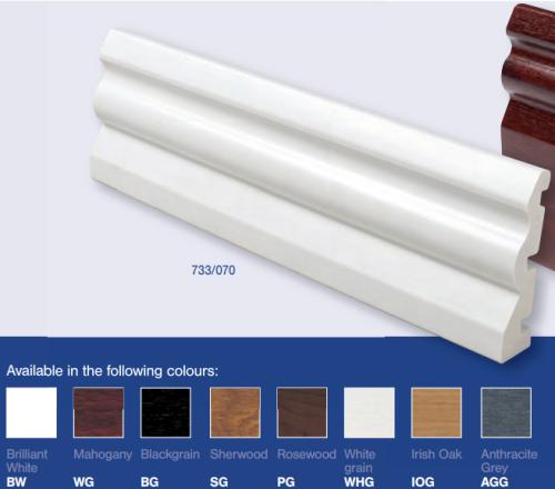 Anthracite Grey Upvc Skirting 70mm x 18mm Ogee 5.3m