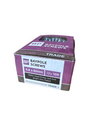 80mm Baypole Screws (100)