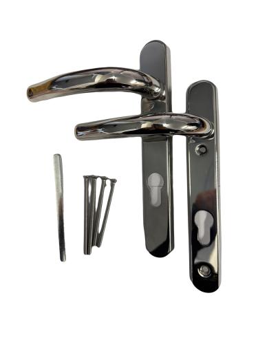 Short Backplate Door Handles - Chrome