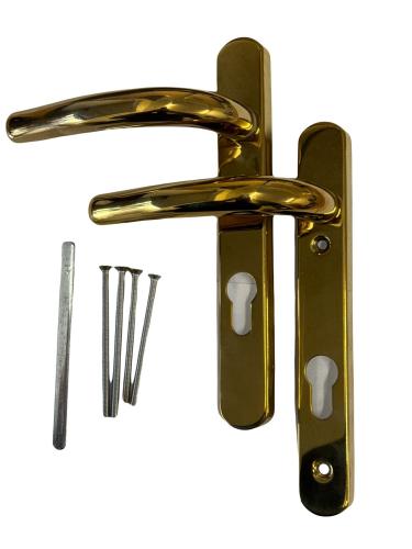 Short Backplate Door Handles - Gold