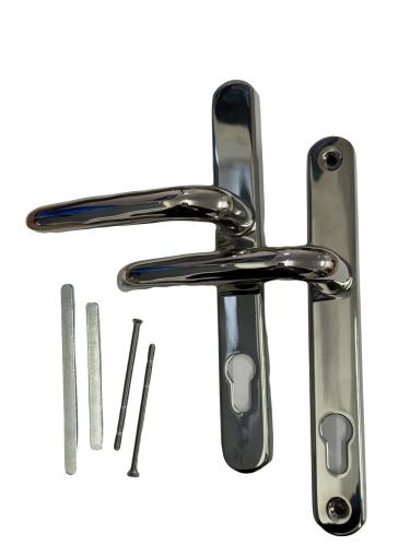 Long Backplate Door Handles - Chrome