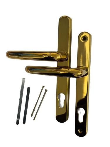 Long Backplate Door Handles - Gold