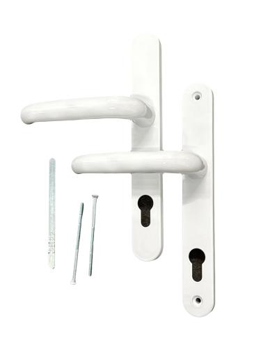 Long Backplate Door Handles - White