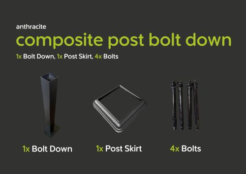 Evolved - Anthracite - Metal Base Post Kit - 500mm (Composite)