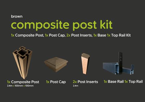 Evolved - Brown - Composite Post Kit - 100x100 @2.4m