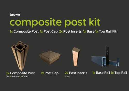 Evolved - Brown - Composite Post Kit - 100x100 @3m