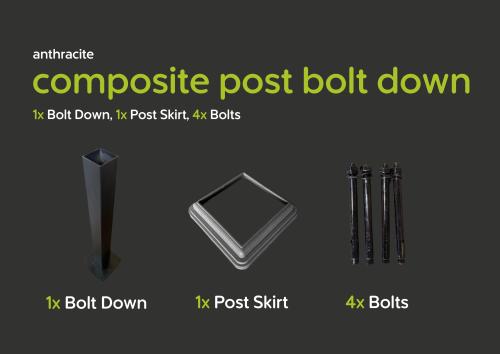 Evolved - Slate Grey - Metal Base Post Kit - 500mm (Composite)