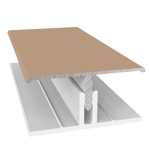 Fortex Naturale 2 Part Alu H Trim Barnwood Oak RAL 1019M - 3m