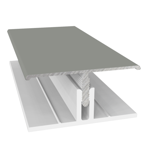 Fortex Naturale 2 Part Alu H Trim Grey Cedar RAL 7023M - 3m