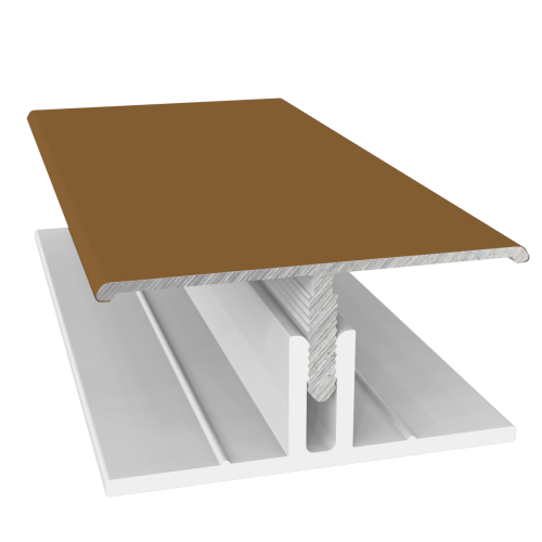 Fortex Naturale 2 Part Alu H Trim Malted Oak RAL 8008M - 3m