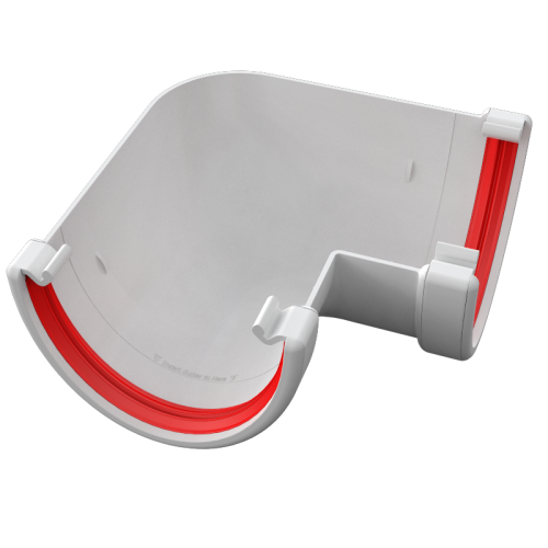 90* Angle Deepflow Gutter White