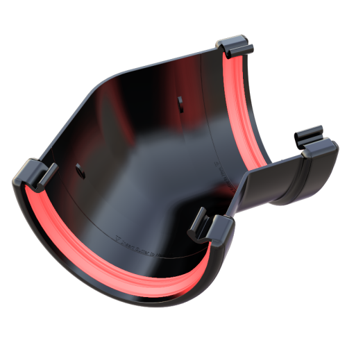 135* Angle Deepflow Gutter Black