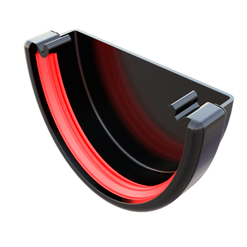 Ext Stop End Deepflow Gutter Black