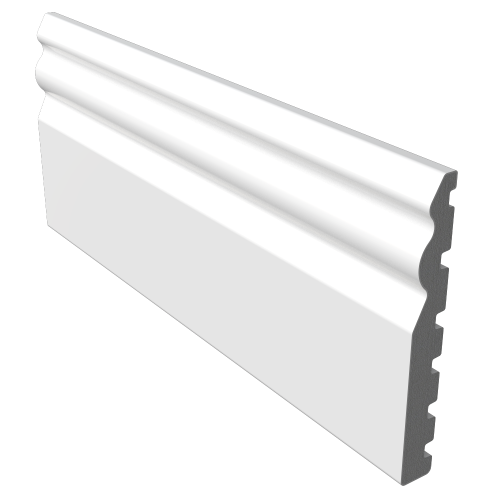 White Upvc Skirting 125mm x 18mm Ogee 5m