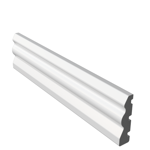 White Upvc Skirting 70mm x 18mm Ogee 5.3m