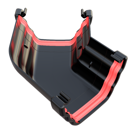 135* Gutter Angle Ogee Black