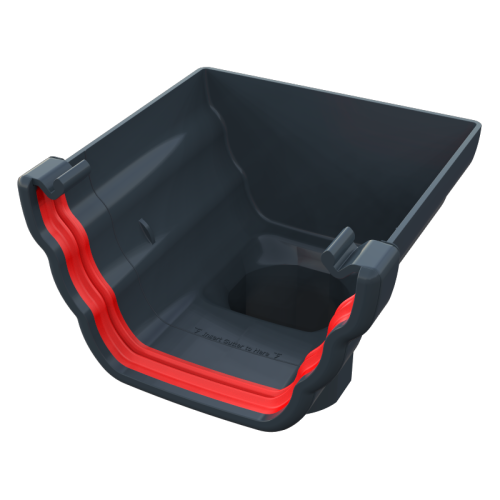 Stop End Outlet Ogee Anthracite Grey