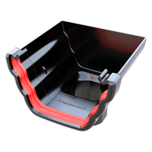 Stop End Outlet Ogee Black