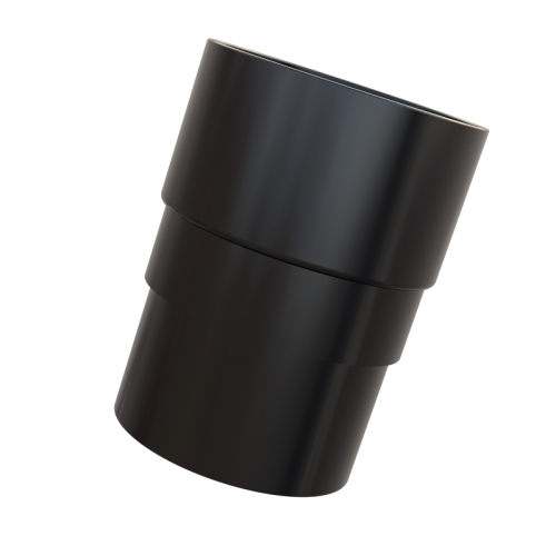 Pipe Socket Round Black