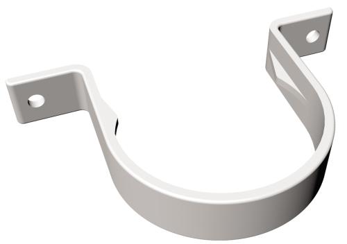 Flush Fit Clips 2 Screw Round Pipe White