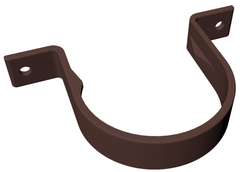 Flush Fit Clips 2 Screw Round Pipe Brown