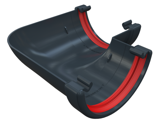 90* Gutter Angle Round Anthracite Grey